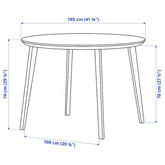 LISABO table 105 ash veneer